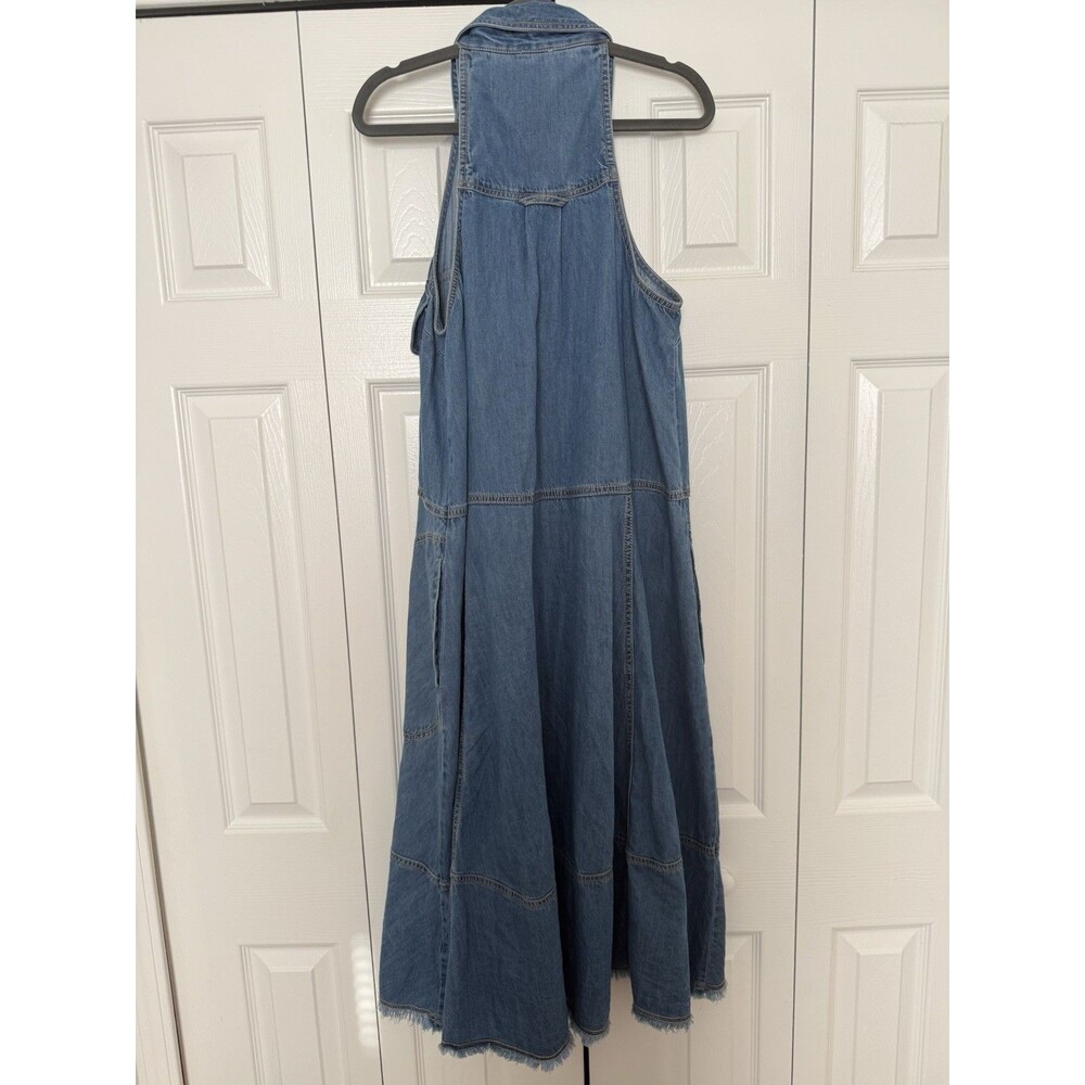 Anthropologie Pilcro Denim Halter Swing Midi Dress - Size L" - Picture 10 of 14
